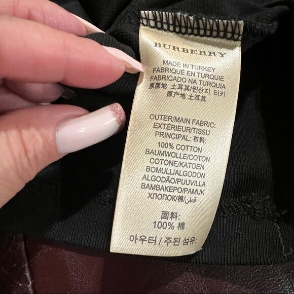 Burberry Black Women's Top with Nova Check Cuffs Size Small - Picture 4 of 9
